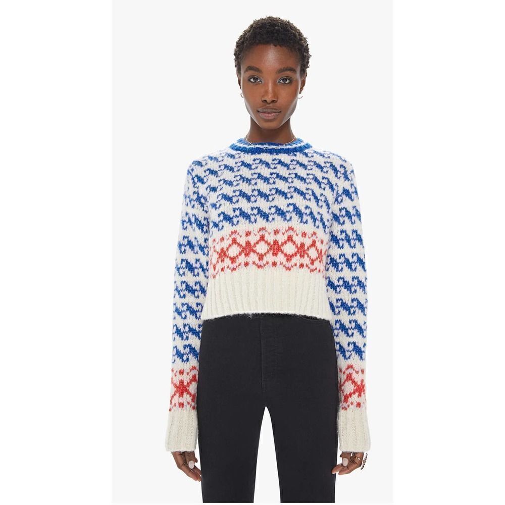 Mother Denim the wide sleeve Alpaca jumper crop size L